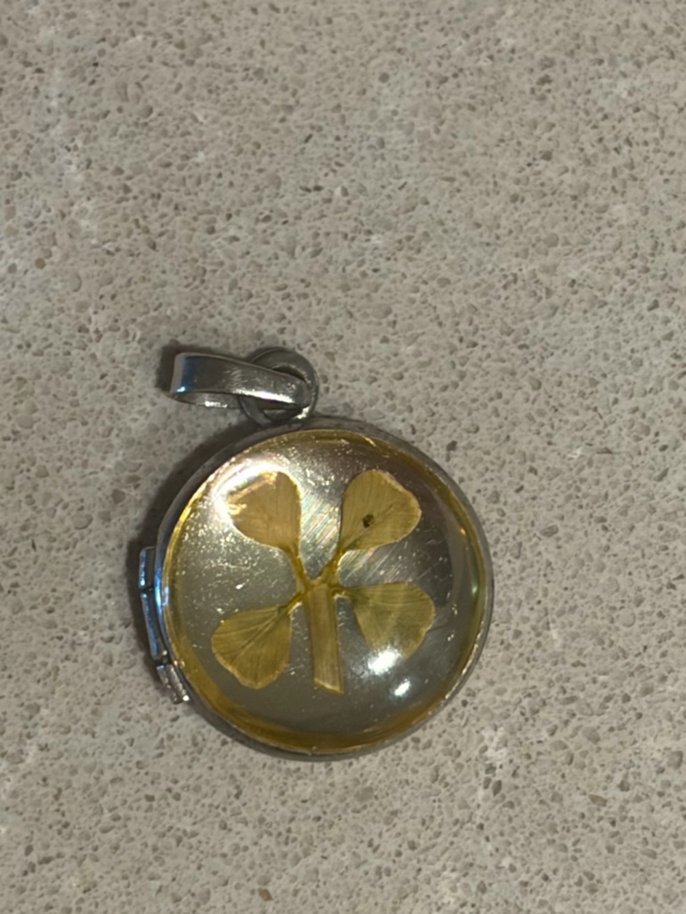 9mm Sterling Silver 925 Round Lucky Locket Pendant Real Four Leaf Clover